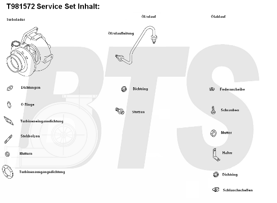 Compresor,sistem de supraalimentare T981572 BTS Turbo